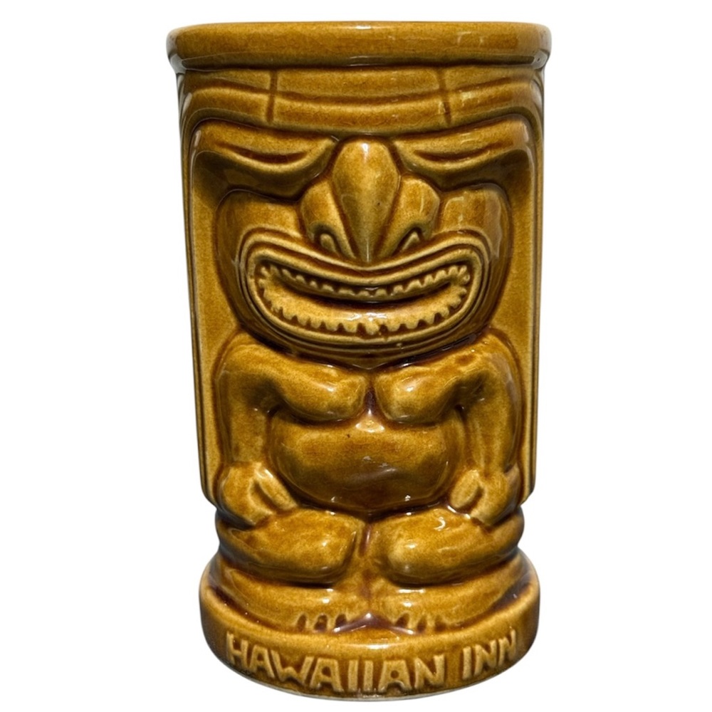 Hawaiian Inn Tiki Leilani Orchids of Hawaii Japan R91H Vintage Glazed Bar Cup